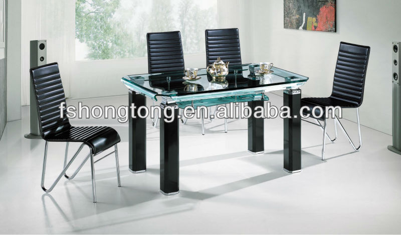 Acero inoxidable bistro juego de comedor/extendable dining table ...