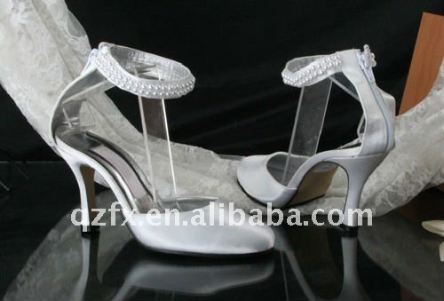 Wholesale Dropshipping Bridal wedding shoeschampagne satin bride party 