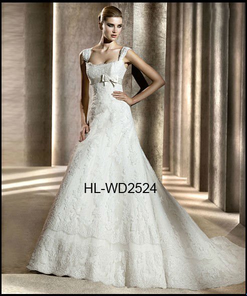 Empire Aline Full Lace Luxury Wedding Dress Wedding Gown Bridal Gown with