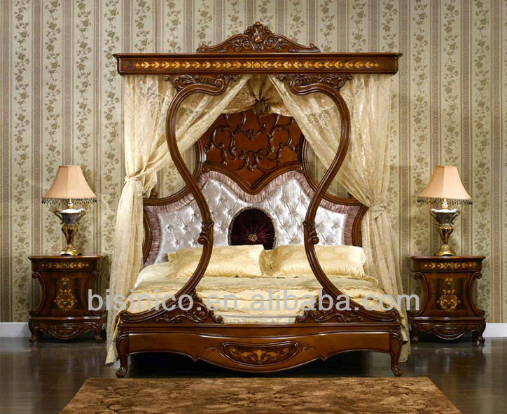 Italiano muebles de dormitorio de madera real, tapizados de lujo ...