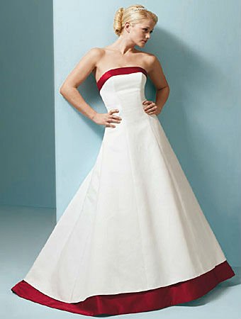 2012 Latest design red and white wedding dresses SFWD072CO