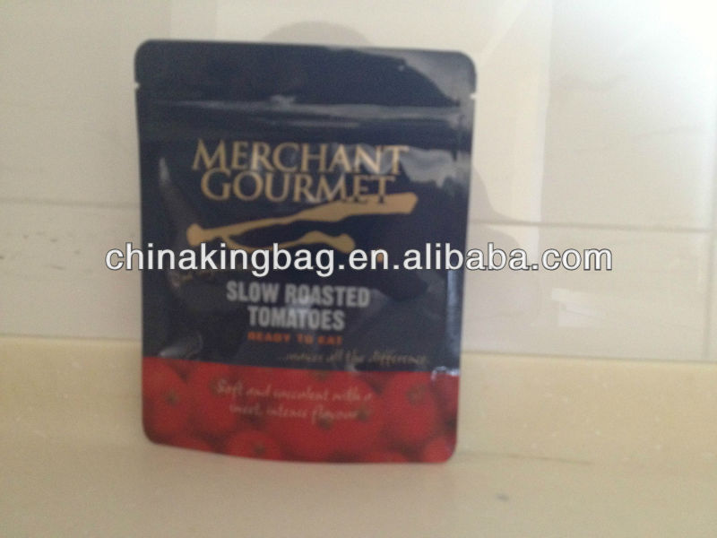 CMYK printed resealable stand up bag with square bottom gusset