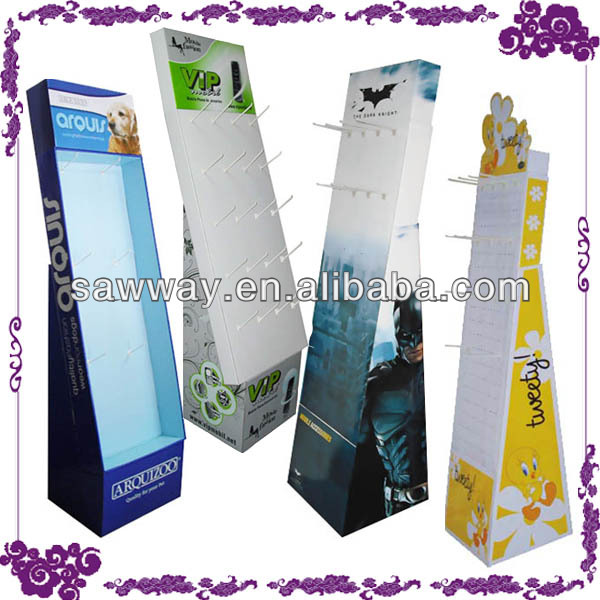 hook stand display/marshmallow corrugated pegboard display
