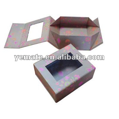 2012 red color foldable paper champagne glass gift box with handle, wine glass cardboard gift boxes for wine