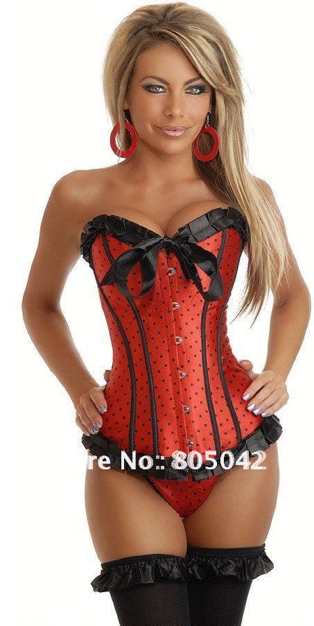 Wholesale Free shipping New Sexy Red Wedding Corset Tops bridal bustier 
