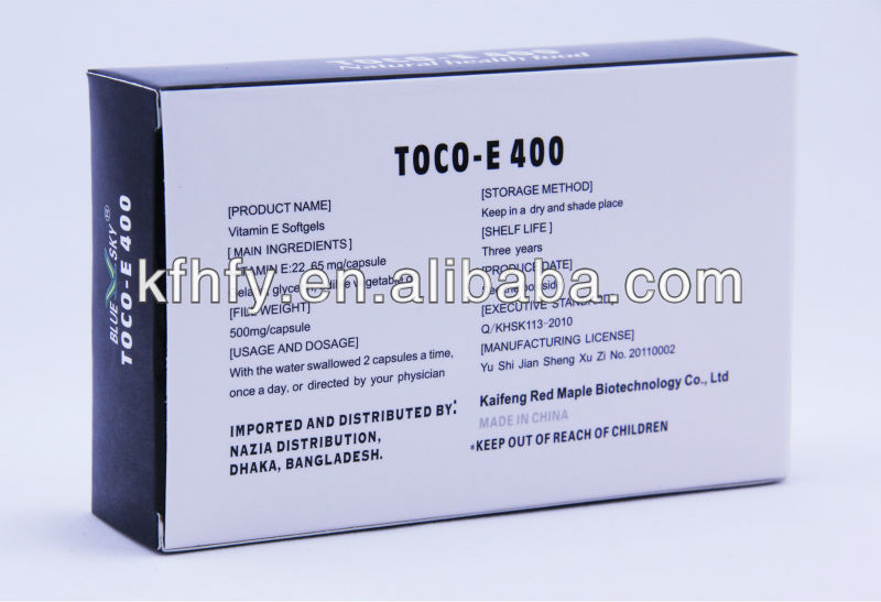 Nutraceuticals Vitamin Blister Pack Vitamin E Softgels