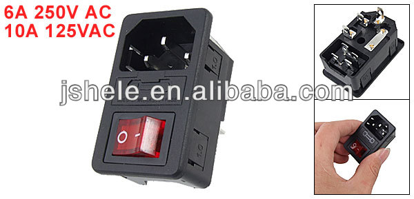 10a250viec320c143ピンヒューズ付き電源ソケットコネクタwロッカースイッチ問屋・仕入れ・卸・卸売り
