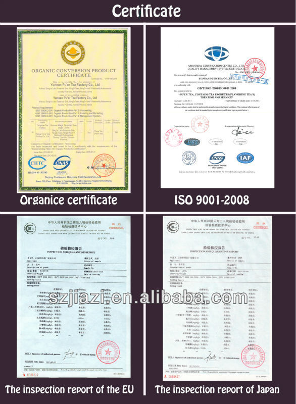 Raw Puer green tea brand names