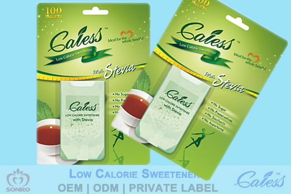 Stevia sweetener tablets for coffee