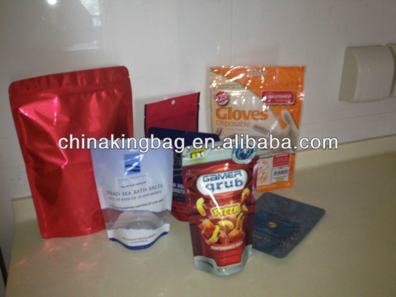CMYK printed resealable stand up bag with square bottom gusset
