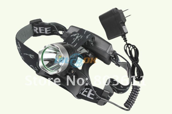 1600 lumens CREE XML T6 LED Aluminum alloy Headlamp Head Torch Lamp light Flashlight 3 Mode black new+AC Charger free shipping