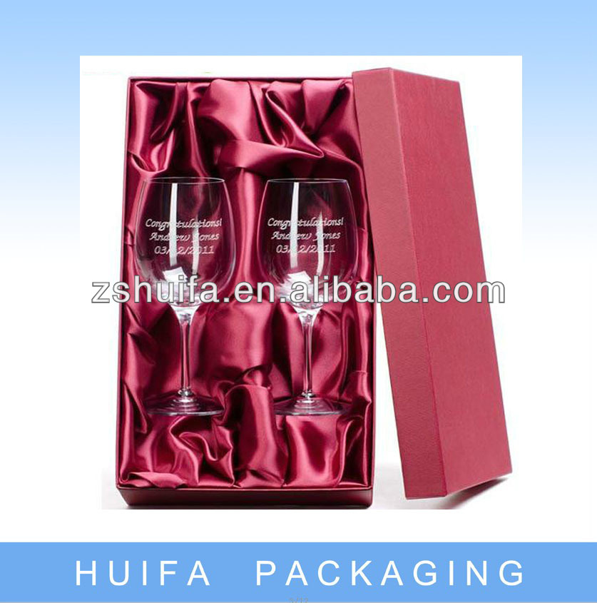 Silk Lined Presentation Box for Double Champagne Flutes