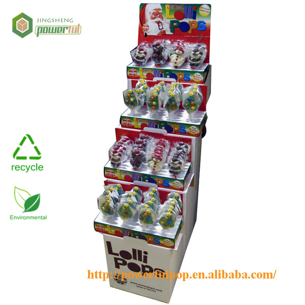 Supply store lollipop pop up cardboard shelves paper display