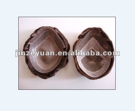 2013 high quality men real hair full toupee soft