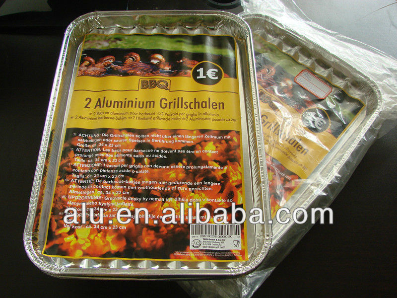 disposable aluminum foil bbq tray, barbeque grilling trays,China