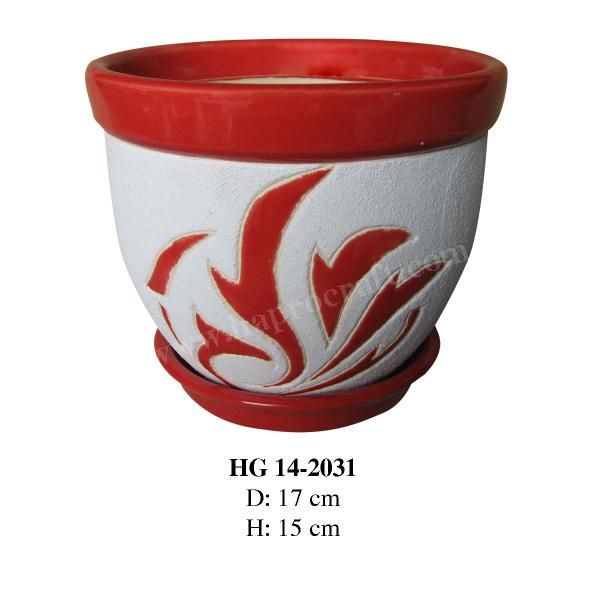 小さな正方形の セラミック フラワー ポット/フラワー ポット卸売で ベトナム (hg 14-2015)仕入れ・メーカー・工場