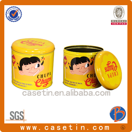 China custom candy round lollipop tin box