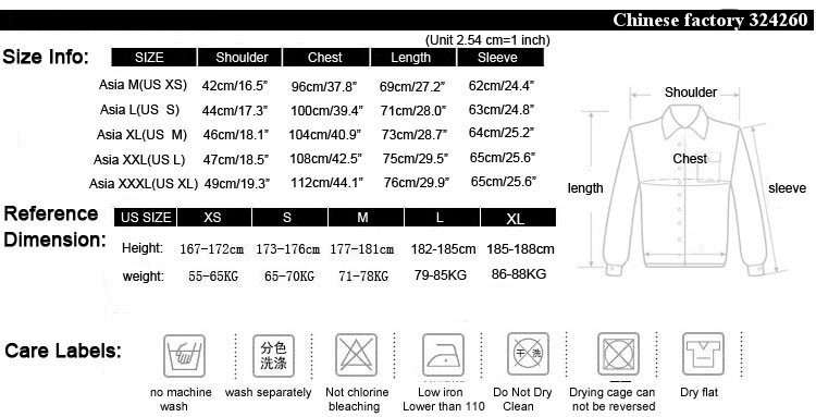 New arrivel 4XL: shoulder 50cm, chest 114cm, length 77cm, sleeve 65cm. 