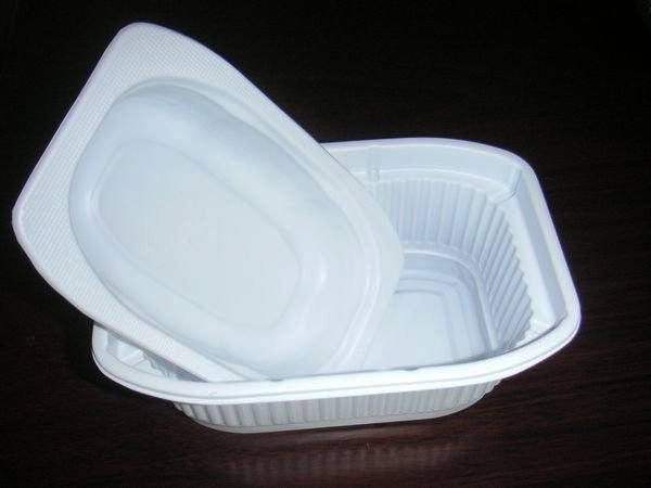 1200 ml white PP disposable plastic food container with lid for take away food