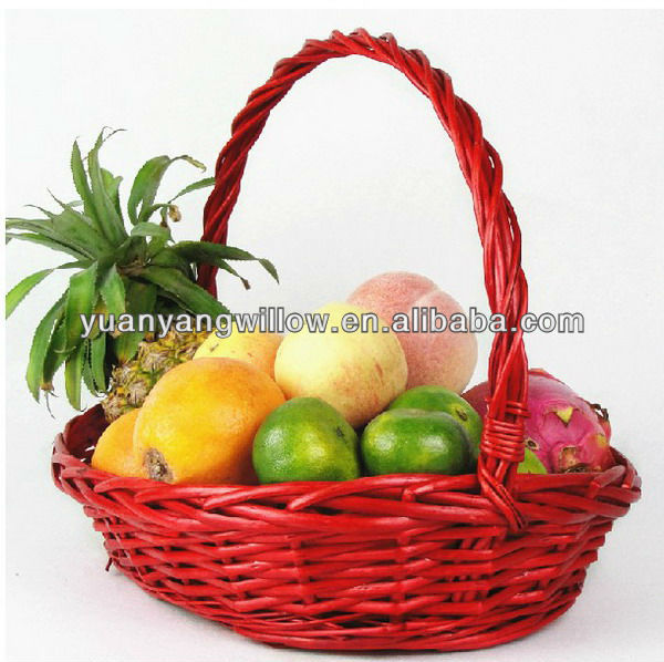楕円形の柳の枝編み細工の熱い販売の白い野菜取っ手付バスケット仕入れ・メーカー・工場