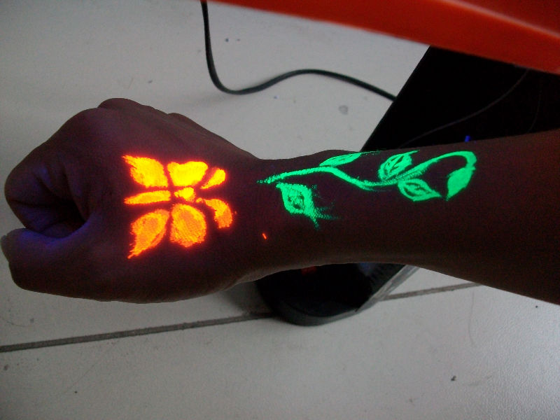 glow in dark tattoo ink. 3) airbrush tattoo Glowing Ink