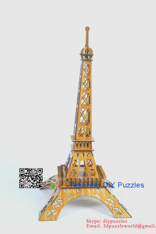 Paris Eiffel Tower edu toy bamboo jigsaw puzzle 01