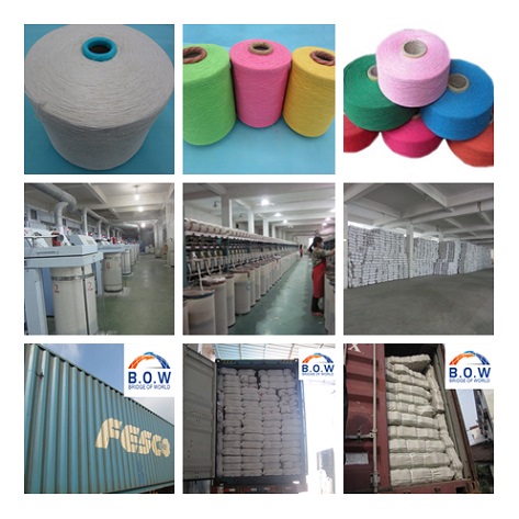 4.8S saffron yellow open end/oe recycle cotton yarn for gloves