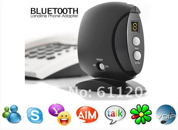 Bluetooth Landline Phone Adapter For Landline Phone, VOIP Phone & PC Voice Chatting (Black)