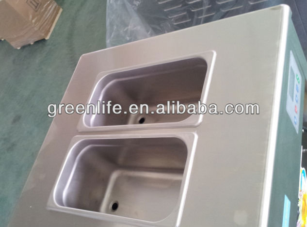 ice cream soft machine in 3 flavors ( 2 and 1 mix tastes)