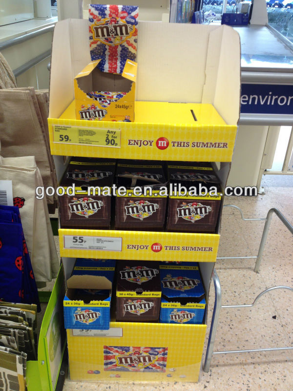 Retail Store Cardboard Display Sidekick Display for Chewing Gum