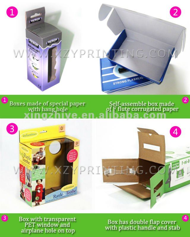 various types of champagne paper box