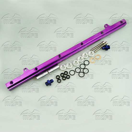 High Flow Aluminum Injector Fuel Rail Kit For Nissan Skyline RB25 Purple fuel rail for Nissan RB25 (2)