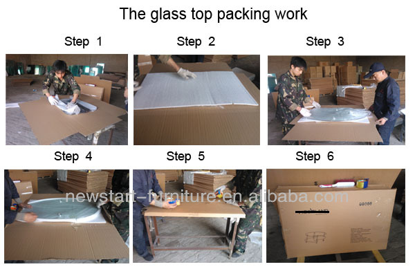 工場卸売透明なガラストップのダイニングテーブルと椅子が仕入れ・メーカー・工場