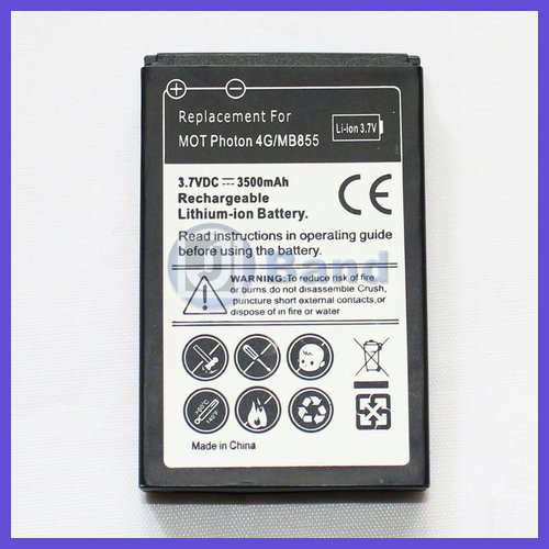 For Motorola Photon 4G MB855 Replacement battery 3500mAh extended battery with Battery Cover Free Shipping