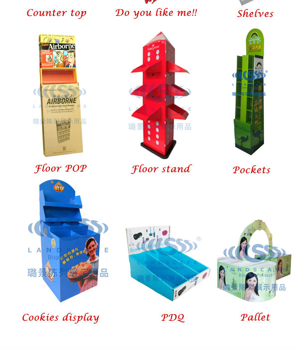 four-sided cardboard display stand for chewing gum
