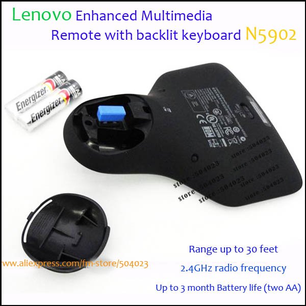 Free shipping Lenovo N5902 Mini PC TV 2 in 1 2.4G Multimedia Remote with Keyboard and Mouse With Retail Packaging