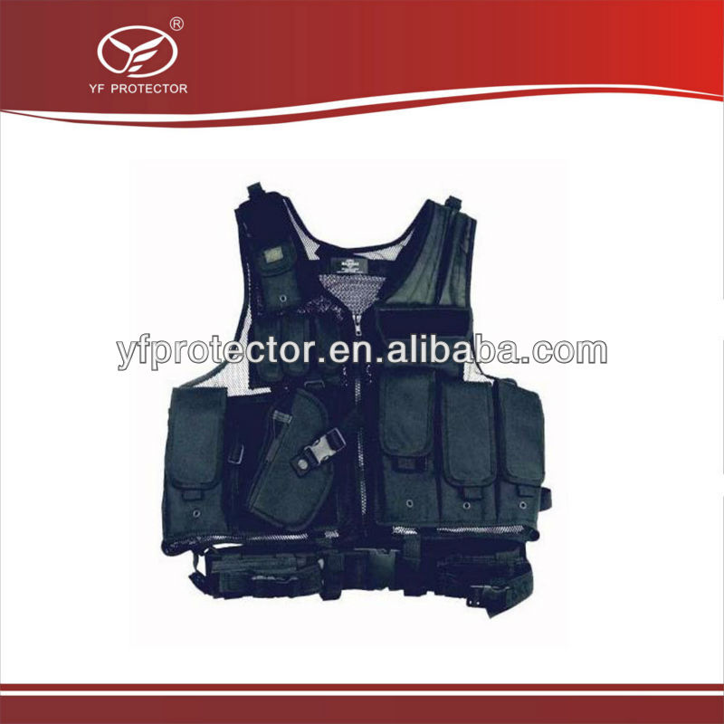 Deluxe Tactical Vest Swat Paintball Airsoft Police Black Left Handed Holster.jpg