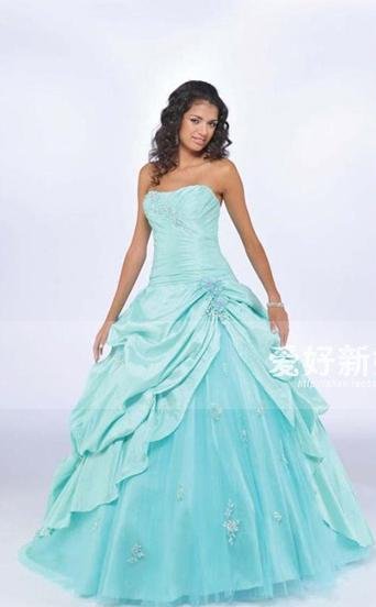 2011 newest sky blue Wedding dress Lhui 039