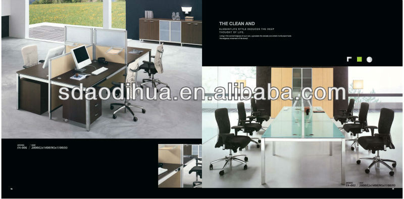 モダンなデザイナーズオフィス家具のワークステーション/ワークステーションla-0034シーター仕入れ・メーカー・工場