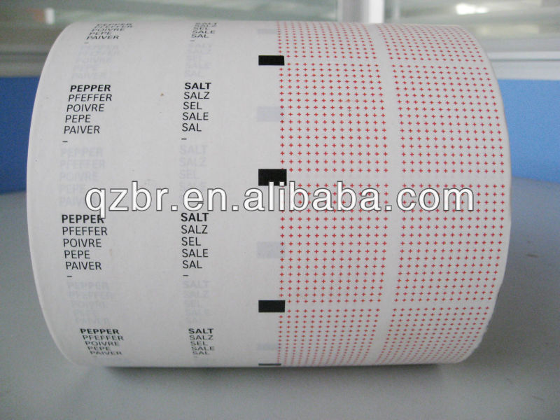 Printed and laminated paper/PE paper for sugar,salt,black pepper packaging