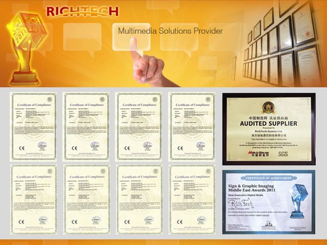Richtech22インチ3側面のvideo/タッチ透明フレキシブル展示用液晶ディスプレイや広告仕入れ・メーカー・工場