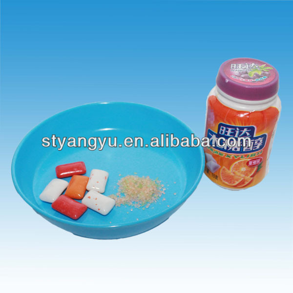 Colorful Fruity Chewing Gum with Popping Candy