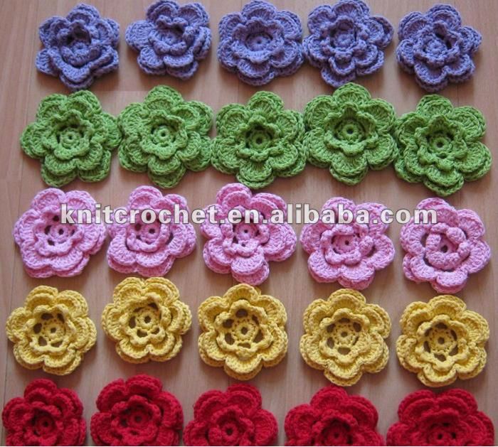 Diy 3 1/4 " apliques de flores de ganchillo adornos broche ( KCC ... Diy 3 1/4 " apliques de flores de ganchillo adornos broche ( KCC ...