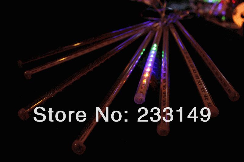 8Tubes / set, l energie solaire !! 30cm Meteor Shower Rain Tube Guirlande LED de No?l Lumieres ...