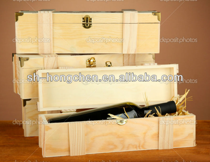 Free Sample High Grade Champagne Single Bottle Wooden Wine Box