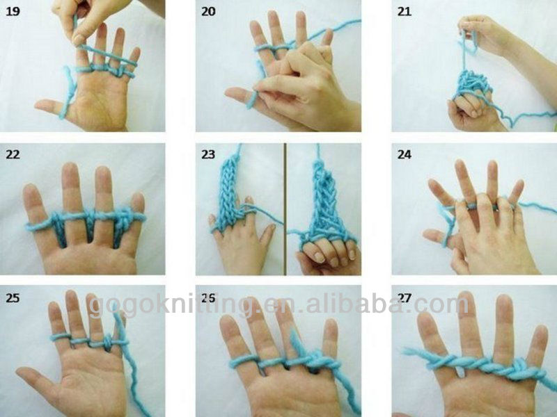tricoter un foulard avec les doigts