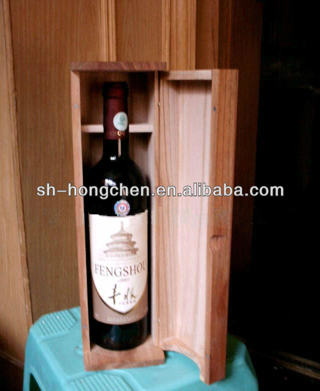 Free Sample High Grade Champagne Single Bottle Wooden Wine Box