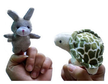 24 Stück Fingerpuppen Märchen Hase Schildkröte Plüsch Baby Lernspielzeug 