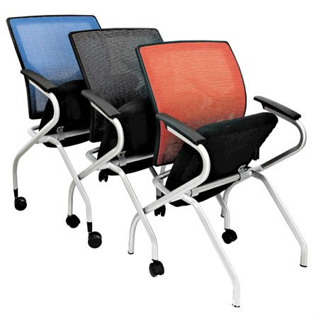 赤と黒メッシュ生地エグゼクティブ教室の椅子で書き込みテーブルと車輪RF-T002C仕入れ・メーカー・工場