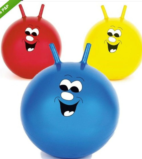 Children Inflation Blue PVC Hop Hopper Jumping Handle Ball Toy